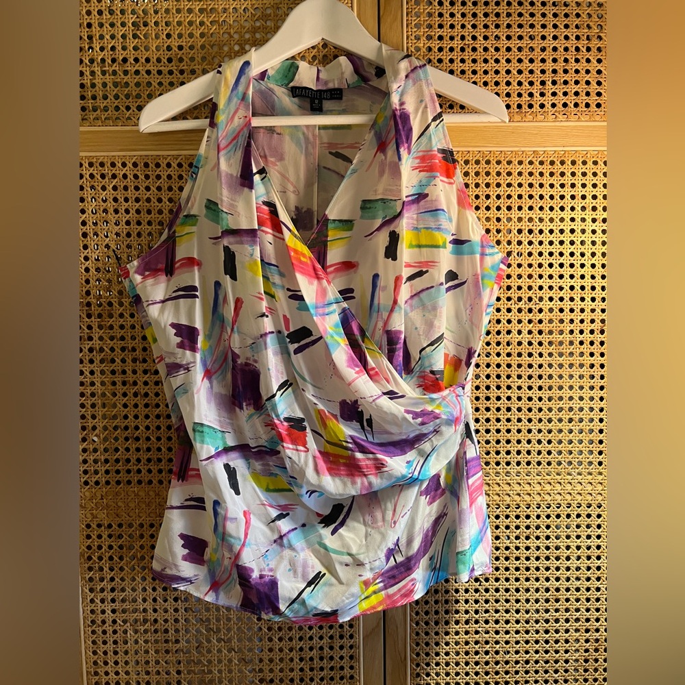 Lafayette 148 New York 100% silk sleeveless top